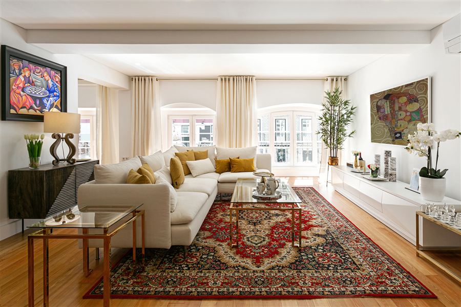 Champagne, a one-bedroom suite apartment in Chiado, Lisbon — living room